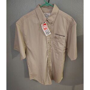 Tri-Mountain Snap-On Verus Edge Official Licensed Short Sleeve Khaki Medium New